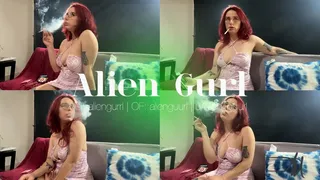Hot Smoking on a tiny dress | Alien Girl