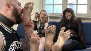 Gothic Girls - Spit Humiliation and Slave Clean Dirty feet