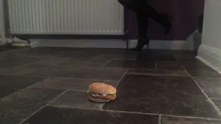 Chicken burger crushed with boots