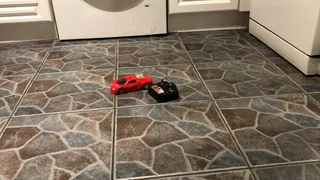 Toy Rc car crushed with heels