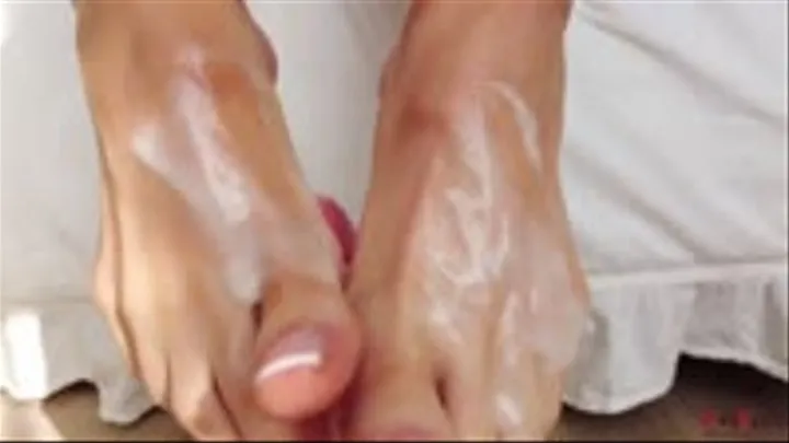 Huge cumshot on my french pedicured toes