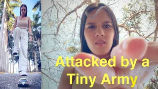 Attacked by a Tiny Army (Latina Giantess Andrea)