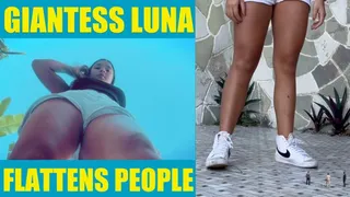 Luna FLATTENS Tiny Men - Latin Giantess SFX