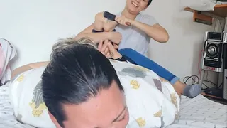 Yolanda tickles Nina