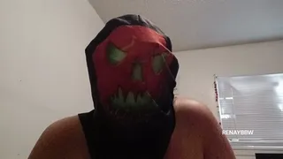 Scary Pumpkin Head Mask Masturbation