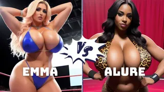 Big tit topless female pro wrestling: Alure vs Emma Dumbois low