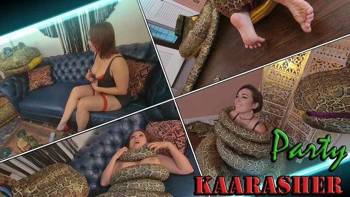 King Kaa Mesmerizes and Devours Coco and Irene Silver - Nude Vore with a Giant Snake