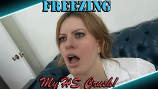 Freezing My HS Crush - Freeze Blowjob with cum in mouth and cum drooling - Jacquelyn Velvets