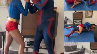 Ultra girl vs spider man wrestling match