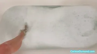 Carissa in the bathtub nude with bubbles