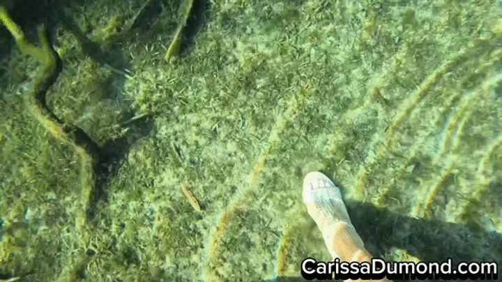 Snorkling and flirting in high heels underwater