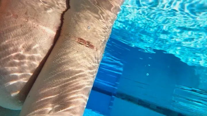 Topless Mermaid in the pool at the Resort
