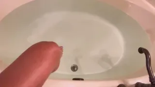 Carissa in the bathtub with the glass dildo--orgasmic explosion (and a little choking!)