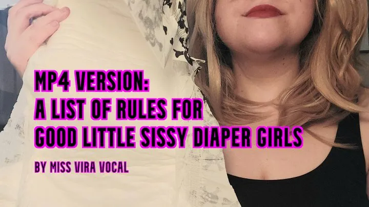 A list of rules for good little sissy diaper girls