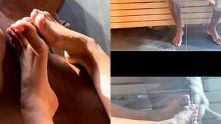 Footjob à un inconnu au SPA