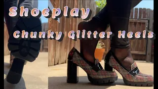 Shoeplay - Chunky Glitter Heels
