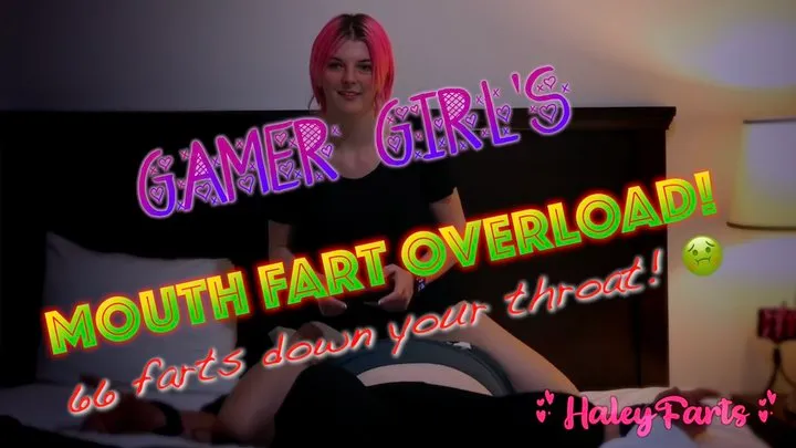 Mouth Fart Overload! Silent Slave Sucks 66 Gamer Girl Farts!!