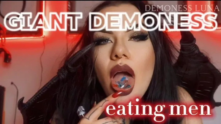 Giant Demoness eat tiny men