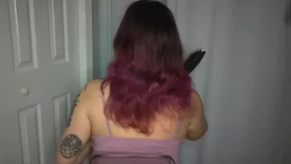 Slow Motion Brushing Tinies Out Of Hair