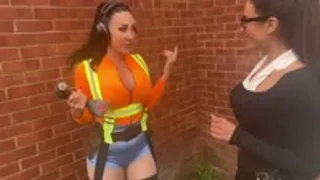 Lesbian builder fucks office girlfriend