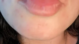 Showing off my uvula with wet glossy lips