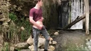 Hot Hunk Jerking His Big Dick (23cm) in Public Place near the dam"-"Teen Boy