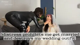 Mistress rips off my wedding dress and fucks me