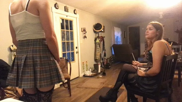 Training sissy crossdresser to walk in her heels