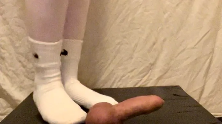 Cock trampling and footjob