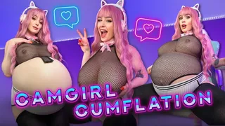 Camgirl Cumflation - Desperate Cum-Filled Belly Expansion