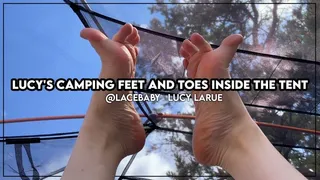 Lucy's Camping Feet and Toes Inside the Tent