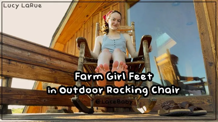 Farm Girl Feet in Outdoor Rocking Chair