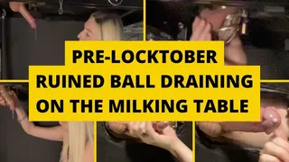 Pre-locktober ruined ball draining on the milking table