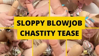 Sloppy Blowjob Chastity Tease