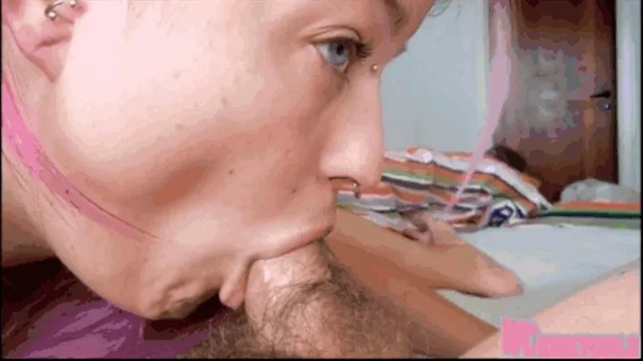 Hard morning facefuck deep in her throat until cum swallowing