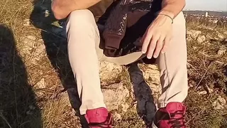 Licking Master's Sneakers in Public