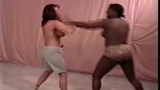 Bare Fisted Interracial Brawl-Face Punching, Hair Pulling, Face Kicking- Michelle vs Shabba