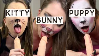 Kitty, Bunny, Puppy: Messy Blowjob & Ruined Makeup