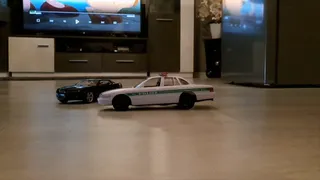 Police car crushed