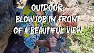 Outdoor: blowjob in front of a beautiful view