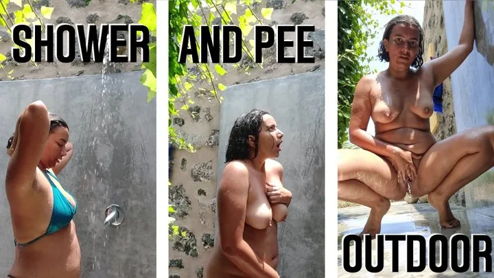 Shower and pee outdoor