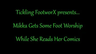 Mikka Gets Some Foot Worship While Reading Her Comics