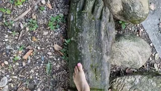 Katherine barefoot modeling on a foot Sculpture