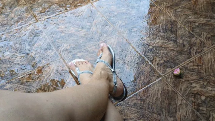 Katherine Foot teasing under the rain