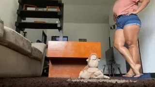 Mia Soles crushing a Teddy Bear under her sexy feet