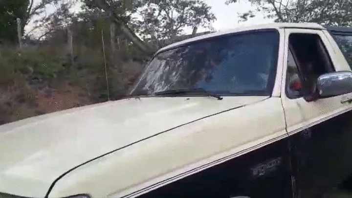 Katherine Pedal Pumping and Driving an old truck