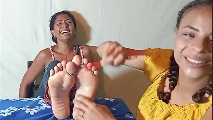 Gabriela gets her feet tickled