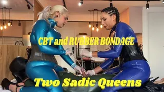 TWO SADIC QUEENS - CBT and RUBBER BONDAGE compiled