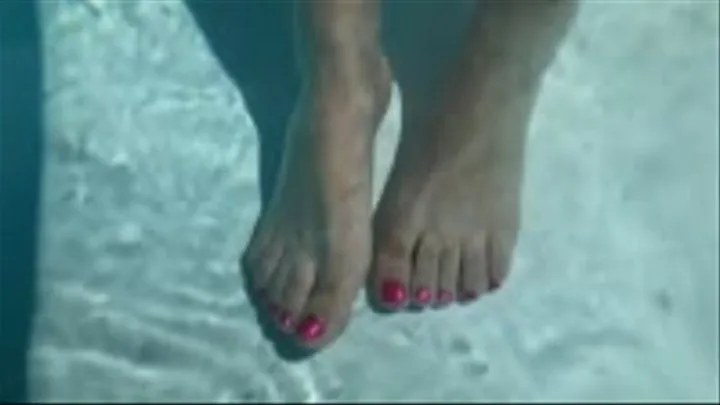 Pink Toenail on pool