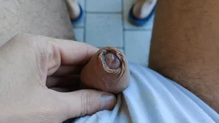 This flaccid cock out of my panties can become giant!